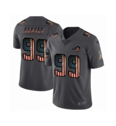 Men's Los Angeles Rams #99 Aaron Donald Limited Black USA Flag 2019 Salute To Service Football Jersey