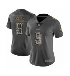 Women's New Orleans Saints #9 Drew Brees Limited Gray Static Fashion Football Jersey