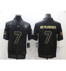 Men's Pittsburgh Steelers #7 Ben Roethlisberger Black Nike 2020 Salute To Service Limited Jersey