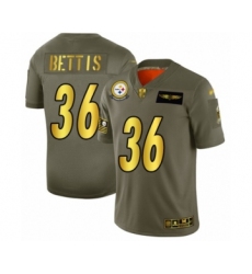 Men's Pittsburgh Steelers #36 Jerome Bettis Olive Gold 2019 Salute to Service Limited Player Football Jersey