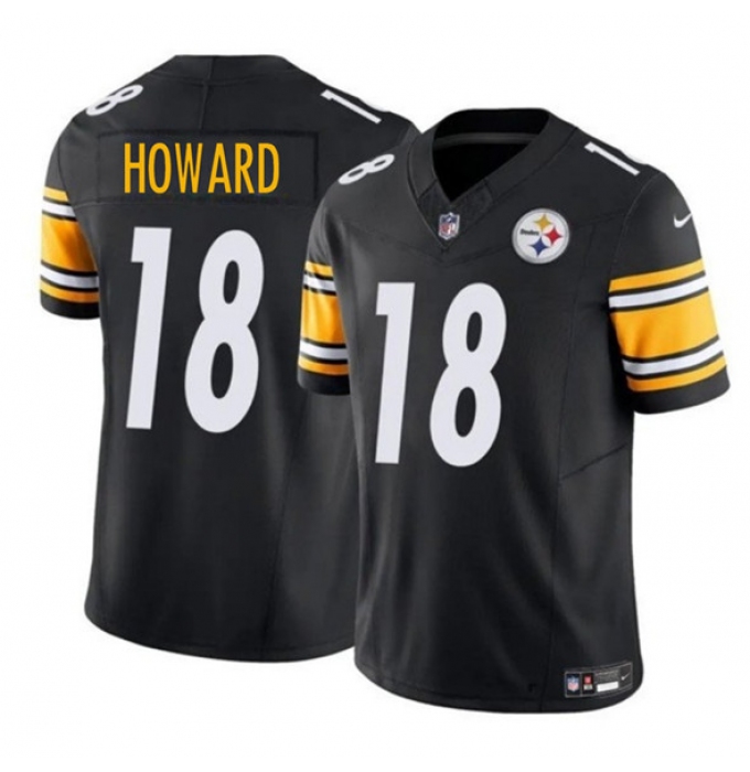Men's Pittsburgh Steelers #18 Will Howard Black 2025 Draft F.U.S.E. Vapor Limited Football Stitched Jersey