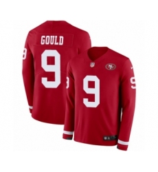 Youth Nike San Francisco 49ers #9 Robbie Gould Limited Red Therma Long Sleeve NFL Jersey