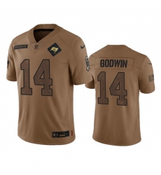 Men's Tampa Bay Buccaneers #14 Chris Godwin 2023 Brown Salute To Service Limited Football Stitched Jersey