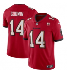 Men's Tampa Bay Buccaneers #14 Chris Godwin Red 2025 50th Season Vapor Untouchable Limited Football Stitched Jersey