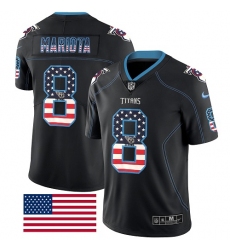 Men's Nike Tennessee Titans #8 Marcus Mariota Limited Black Rush USA Flag NFL Jersey