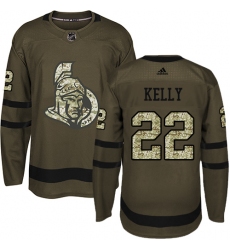 Youth Adidas Ottawa Senators #22 Chris Kelly Authentic Green Salute to Service NHL Jersey
