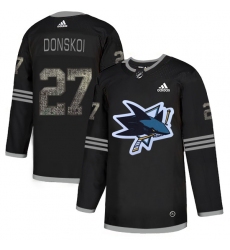 Men's Adidas San Jose Sharks #27 Joonas Donskoi Black Authentic Classic Stitched NHL Jersey