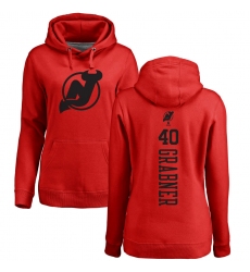 NHL Women's Adidas New Jersey Devils #40 Michael Grabner Red One Color Backer Pullover Hoodie