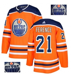 Men's Adidas Edmonton Oilers #21 Andrew Ference Authentic Orange Fashion Gold NHL Jersey