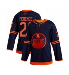 Men's Edmonton Oilers #21 Andrew Ference Authentic Navy Blue Alternate Hockey Jersey