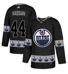 Men's Adidas Edmonton Oilers #44 Zack Kassian Authentic Black Team Logo Fashion NHL Jersey