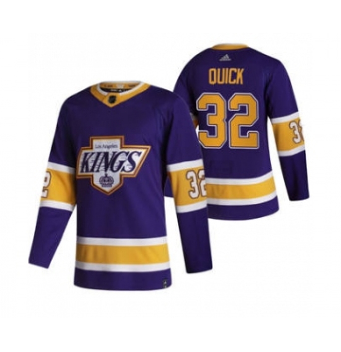 Men's Los Angeles Kings #32 Jonathan Quick Black 2020-21 Reverse Retro Alternate Hockey Jersey
