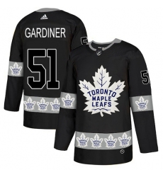 Men's Adidas Toronto Maple Leafs #51 Jake Gardiner Authentic Black Team Logo Fashion NHL Jersey