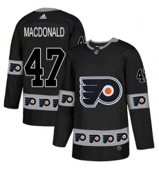 Men's Adidas Philadelphia Flyers #47 Andrew MacDonald Authentic Black Team Logo Fashion NHL Jersey