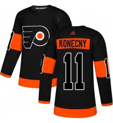Men's Adidas Philadelphia Flyers #11 Travis Konecny Premier Black Alternate NHL Jersey