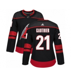 Women's Adidas Carolina Hurricanes #21 Julien Gauthier Premier Black Alternate NHL Jersey