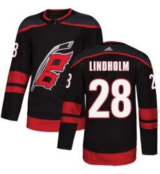 Men's Adidas Carolina Hurricanes #28 Elias Lindholm Premier Black Alternate NHL Jersey