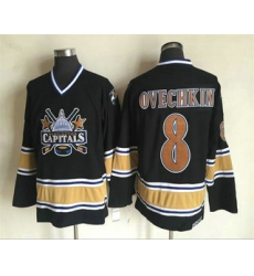 Men's Washington Capitals #8 Alex Ovechkin 2000-01 Black CCM Vintage Throwback Jersey
