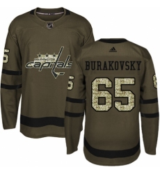 Men's Adidas Washington Capitals #65 Andre Burakovsky Premier Green Salute to Service NHL Jersey