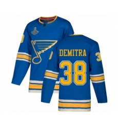 Men's St. Louis Blues #38 Pavol Demitra Authentic Navy Blue Alternate 2019 Stanley Cup Champions Hockey Jersey