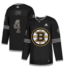 Men's Adidas Boston Bruins #4 Bobby Orr Black Authentic Classic Stitched NHL Jersey