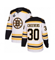 Youth Boston Bruins #30 Gerry Cheevers Authentic White Away 2019 Stanley Cup Final Bound Hockey Jersey
