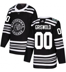 Men's Adidas Chicago Blackhawks #00 Clark Griswold Authentic Black 2019 Winter Classic NHL Jersey