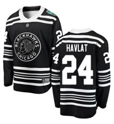 Men's Chicago Blackhawks #35 Tony Esposito Black 2019 Winter Classic Fanatics Branded Breakaway NHL Jersey