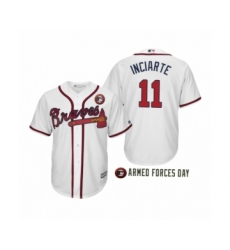 Men's 2019 Armed Forces Day #11 Ender Inciarte Atlanta Braves White Jersey