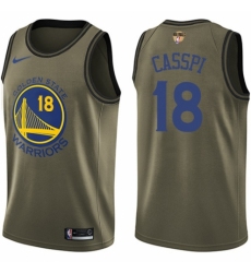 Men's Nike Golden State Warriors #18 Omri Casspi Swingman Green Salute to Service 2018 NBA Finals Bound NBA Jersey