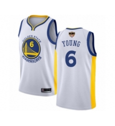 Youth Golden State Warriors #6 Nick Young Swingman White 2019 Basketball Finals Bound Basketball Jersey - Association Edition
