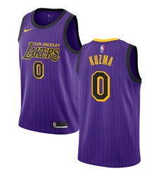 Men's Nike Los Angeles Lakers #0 Kyle Kuzma Swingman Purple NBA Jersey - City Edition