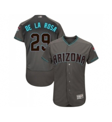 Men's Arizona Diamondbacks #29 Jorge De La Rosa Gray Teal Alternate Authentic Collection Flex Base Baseball Jersey