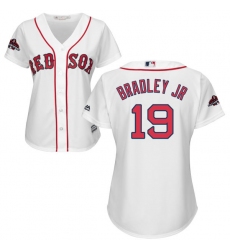 Women's Majestic Boston Red Sox #19 Jackie Bradley Jr Authentic White Home 2018 World Series Champions MLB Jersey