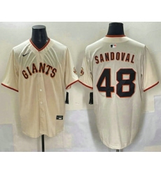 Men's San Francisco Giants #48 Pablo Sandoval Cream Limited Stitched Jersey
