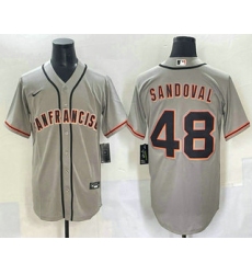 Men's San Francisco Giants #48 Pablo Sandoval Grey Cool Base Stitched Jersey