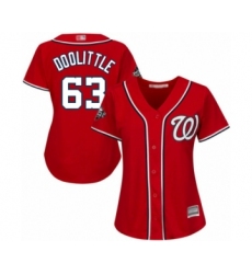 Women's Washington Nationals #63 Sean Doolittle Authentic Red Alternate 1 Cool Base 2019 World Series Bound Baseball Jersey