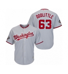 Youth Washington Nationals #63 Sean Doolittle Authentic Grey Road Cool Base 2019 World Series Champions Baseball Jersey