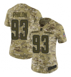 Women's Nike Los Angeles Chargers #93 Darius Philon Limited Camo 2018 Salute to Service NFL Jersey