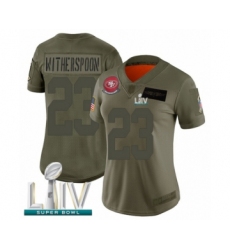 Women's San Francisco 49ers #23 Ahkello Witherspoon Limited Olive 2019 Salute to Service Super Bowl LIV Bound Football Jersey
