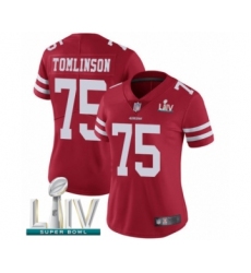 Women's San Francisco 49ers #75 Laken Tomlinson Red Team Color Vapor Untouchable Limited Player Super Bowl LIV Bound Football Jersey