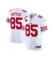 Men's San Francisco 49ers 2022 #85 George Kittle White New Scarlet With 4-star C Patch Vapor Untouchable Limited Stitched Football Jersey