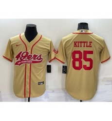 Men's San Francisco 49ers #85 George Kittle Gold Stitched Cool Base Nike Baseball Jersey