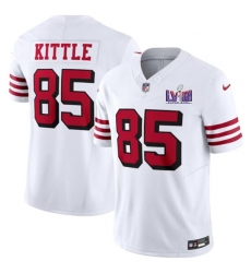 Men's San Francisco 49ers #85 George Kittle New White 2024 F.U.S.E. Super Bowl LVIII Vapor Untouchable Limited Football Stitched Jersey