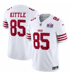 Men's San Francisco 49ers #85 George Kittle White 2023 F U S E Vapor Untouchable Limited Stitched Football 2024 Super Bowl LVIII Jersey
