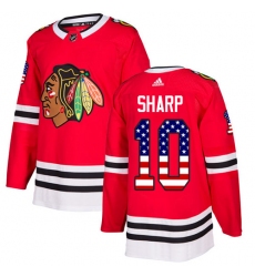 Youth Adidas Chicago Blackhawks #10 Patrick Sharp Authentic Red USA Flag Fashion NHL Jersey