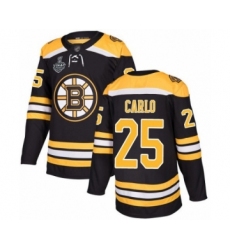 Men's Boston Bruins #25 Brandon Carlo Authentic Black Home 2019 Stanley Cup Final Bound Hockey Jersey