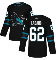 Men's Adidas San Jose Sharks #62 Kevin Labanc Premier Black Alternate NHL Jersey