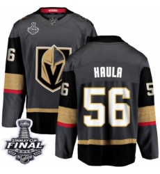 Men's Vegas Golden Knights #56 Erik Haula Authentic Black Home Fanatics Branded Breakaway 2018 Stanley Cup Final NHL Jersey