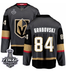 Youth Vegas Golden Knights #84 Mikhail Grabovski Authentic Black Home Fanatics Branded Breakaway 2018 Stanley Cup Final NHL Jersey